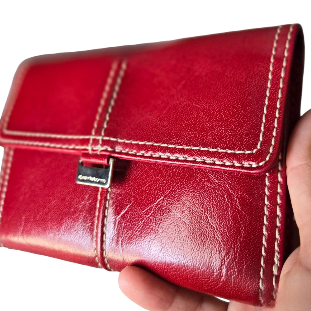 Liz Claiborne vintage red leather wallet